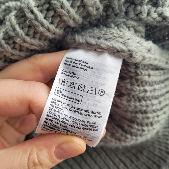 Chunky knit green H&M turtleneck - size L - Picture 5 of 6